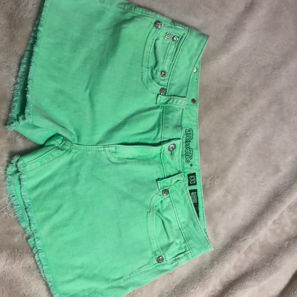 Miss Me Green Shorts